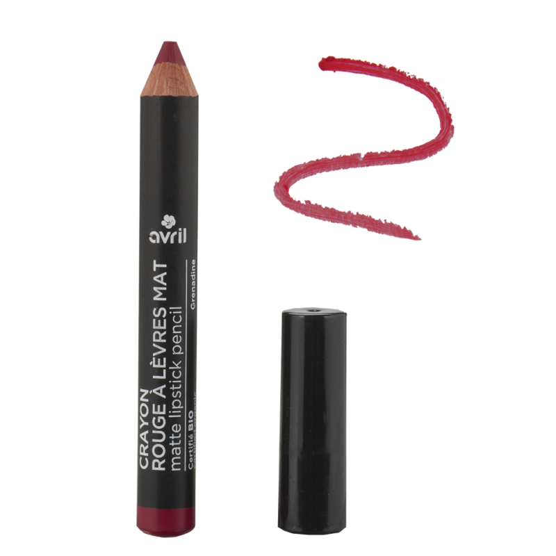 Creion bio pentru buze natural Grenadine Matte cu ulei de ricin Avril