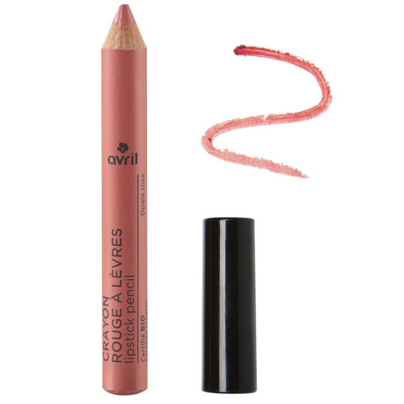 Creion pentru buze natural Opale rose, cu ulei de ricin, certificat organic Avril