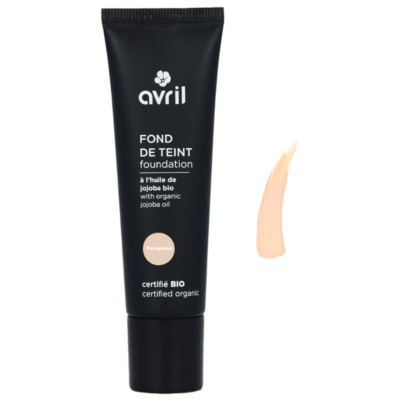 Fond de ten cu ulei de jojoba, nuanta Porcelaine, certificat organic, 30 ml, Avril