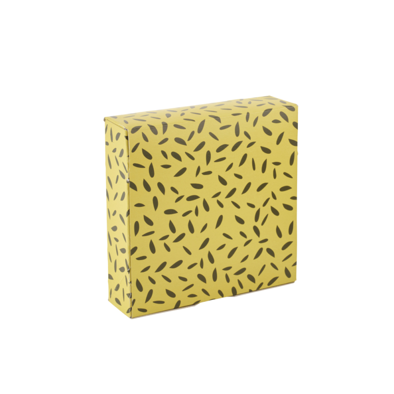 Cutie mica pentru cadouri Jaunes Pétales din carton reciclat 15 x 15 x 4 cm Avril