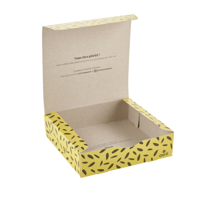 Cutie mica pentru cadouri Jaunes Pétales din carton reciclat 15 x 15 x 4 cm Avril