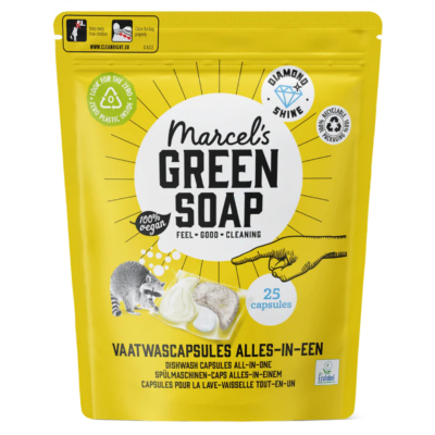 Capsule pentru masina de spalat vase bio ecologice si biodegradabile, 25 buc, Marcel’s Green Soap