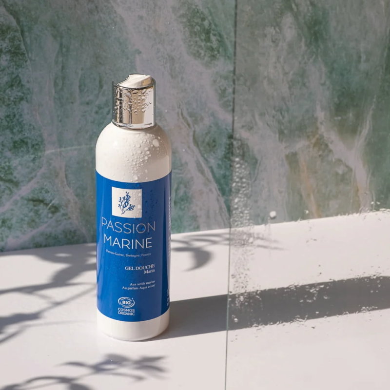 Gel de dus Bio Marin cu parfum natural Aqua criste, extract de alge si menta, 250 ml, Passion Marine