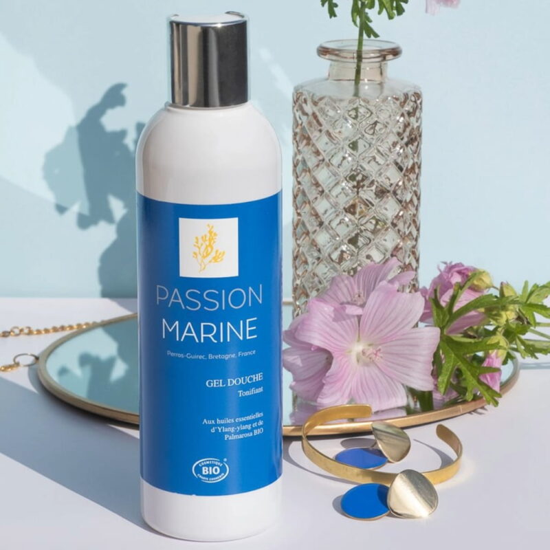 Gel de dus marin Bio tonifiant cu extract de alge, Ylang Ylang și Palmarosa, 250 ml, Passion Marine