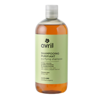 Sampon bio purificator pentru par gras, cu ulei esential de menta organica, 500 ml, AVRIL