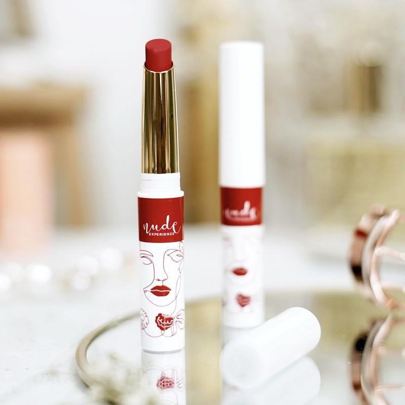 Ruj mat 09. Go-getter, cu ulei de zmeura si cocos, vegan si cruelty-free - Nude Experience - imagine 5