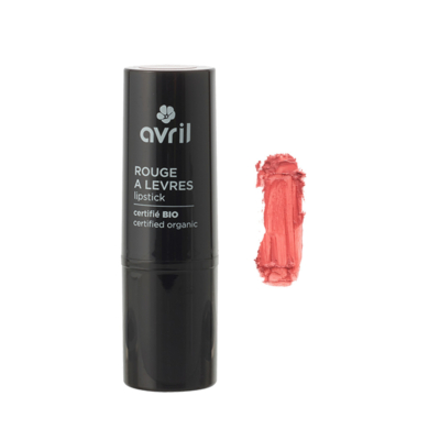 Ruj Bio Bridal Rose certificat organic, cu Unt de Shea și Ulei de Ricin, finish catifelat - Avril