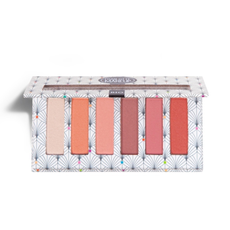 Paleta de 6 farduri de ochi organice Pink Vibes, 100% naturale, Charlotte Bio