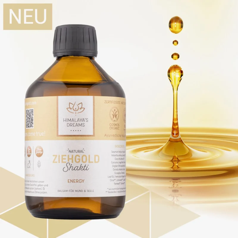 Ulei Bio pentru Oil Pulling Ayurveda Drawing Gold SHAKTI, 250 ml, Himalaya`s Dreams